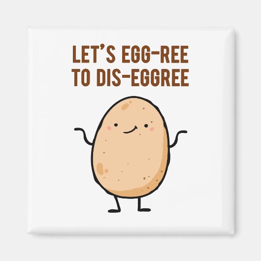 Egg-free to dis-egg-free Egg Pun Magnet (Voorkant)
