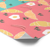 Egg Fried Breakfast Croissant  Pop Art Poster (Hoek)