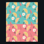 Egg Fried Breakfast Croissant  Pop Art Poster<br><div class="desc">Kunstafdrukken voor keuken met eieren en croissant</div>