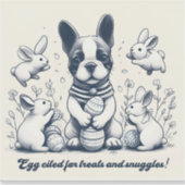 Egg-geciteerd voor lekkernijen en knuffels! sticker (Voorkant)