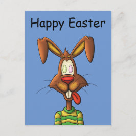 Egg gekke paashaas grappige cartoon tekening feestdagenkaart