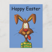 Egg gekke paashaas grappige cartoon tekening feestdagenkaart (Voorkant)