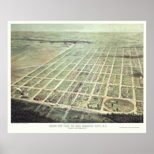 Egg Harbour City, NJ Panoramic Map - 1865 Poster (Voorkant)