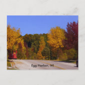Egg Harbour, WI Herfst Season & Trolley Car Briefk Briefkaart (Voorkant)