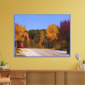Egg Harbour, WI Herfst Season with Trolley Car Canvas Afdruk (Insitu (Woonkamer))