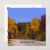 Egg Harbour, WI Herfst Season with Trolley Car Kaart (Voorkant / Achterkant)