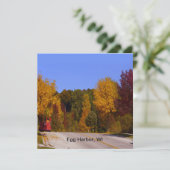 Egg Harbour, WI Herfst Season with Trolley Car Kaart (Staand voorkant)