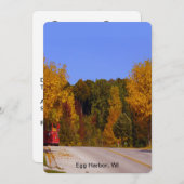 Egg Harbour, WI Herfst Season with Trolley Car Kaart (Voorkant / Achterkant)