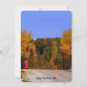 Egg Harbour, WI Herfst Season with Trolley Car Kaart (Voorkant)