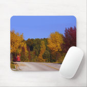 Egg Harbour, WI Herfst Season with Trolley Car Muismat (Met muis)