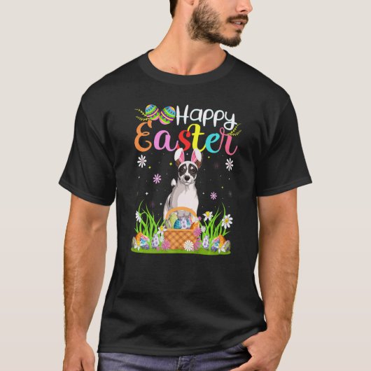 Egg Hunt Bunny Jack Russell Terrier Dog Happy East T-shirt (Voorkant)
