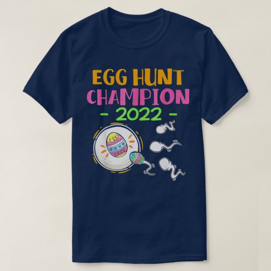 Egg hunt champion 2022 Easter Pregnancy Announceme T-shirt (Design voorkant)