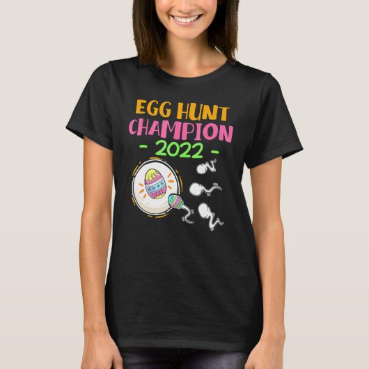 Egg Hunt Champion 2022 Paaszwangerschap T-shirt (Voorkant)