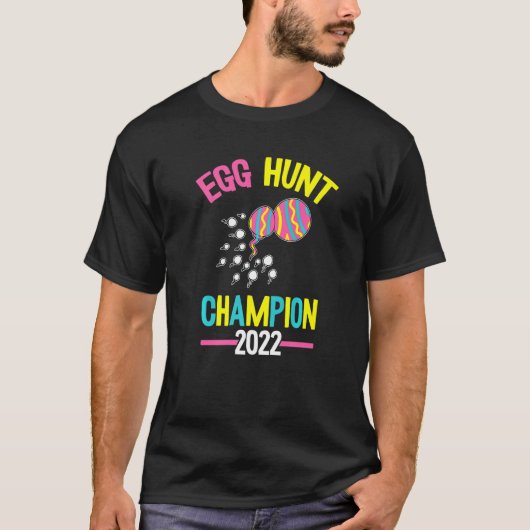 Egg Hunt Champion 2022 Pap Dag Funny Dad Announ T-shirt (Voorkant)