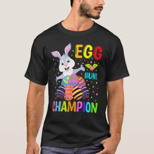 Egg Hunt Champion Cute Bunny Paasdag T-shirt (Voorkant)