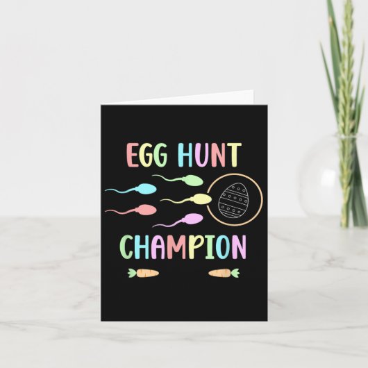 Egg Hunt Champion Mannen Easter zwangerschapsaanko Kaart (Voorkant)