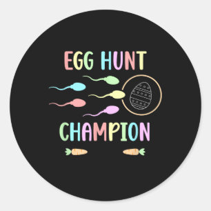 Egg Hunt Champion Mannen Easter zwangerschapsaanko Ronde Sticker