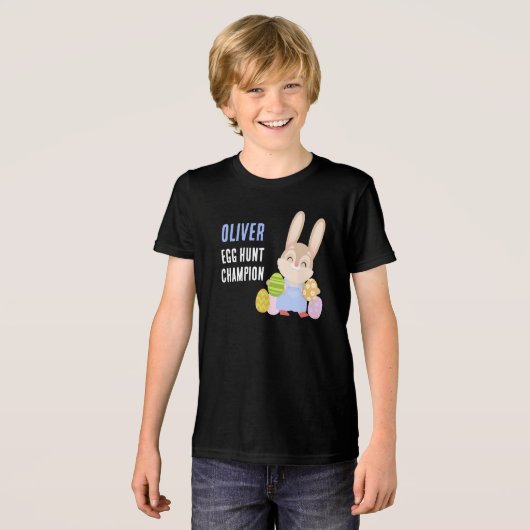 Egg Hunt Champion Schattigee paashaas Tri-Blend Shirt (Voorkant volledig)