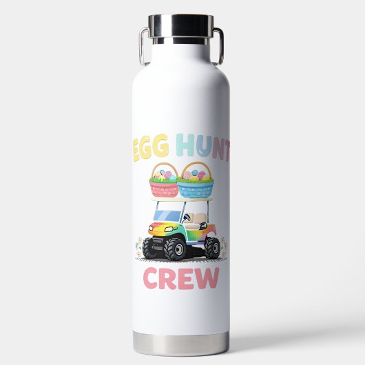 Egg Hunt Crew Cute Easter Holiday Waterfles (Voorkant)