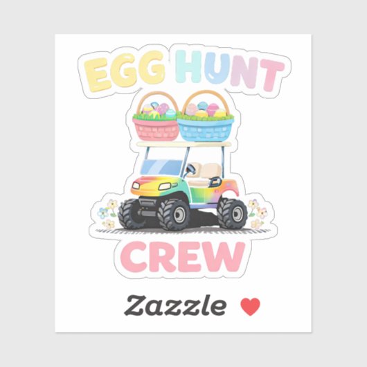 Egg Hunt Crew Family Easter Fun Sticker (Vel)