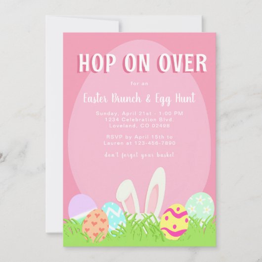 Egg Hunt en Paasbrunch Kaart (Voorkant)