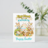 Egg Hunt ExpertsCute Watercolor Bunny Painting  Feestdagenkaart (Staand voorkant)