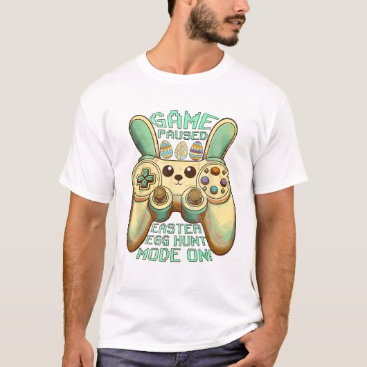 Egg Hunt Gamer Game Paused T-shirt (Voorkant)