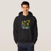 Egg Hunt Is On Excavator Easter Bunny Eggs Boys Ki Hoodie (Voorkant volledig)