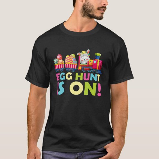Egg Hunt Is On Tractor Easter Bunny Eggs Boys Kids T-shirt (Voorkant)