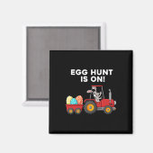 Egg Hunt is op paasdag Bunny jongens Kinder meisje Magneet (Voorkant / Achterkant)