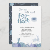 Egg Hunt Pasteluitnodiging Kaart (Voorkant / Achterkant)