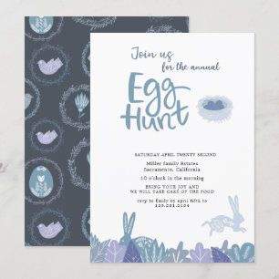 Egg Hunt Pasteluitnodiging Kaart