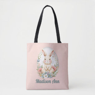 Egg Hunt Personalized Easter Bunny Kinder Canvas t Tote Bag