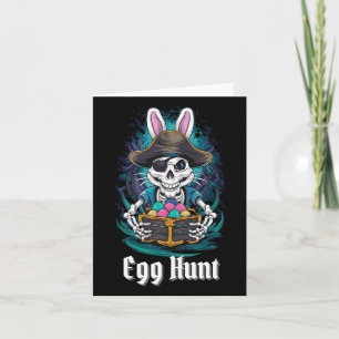 Egg Hunt Skeleton Bunny Pirate Rabbit Boys Pasen Kaart