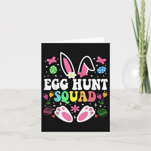 Egg Hunt Squad Egg Hunt Crew Family Happy Easter B Kaart (Voorkant)