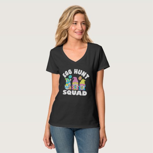 Egg Hunt Squad Gnomes Easter Day Bunny T-shirt (Voorkant volledig)