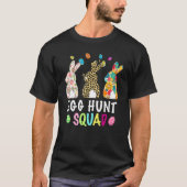 Egg Hunt Squad Leopard Easter Bunny Rabbit Womens T-shirt (Voorkant)