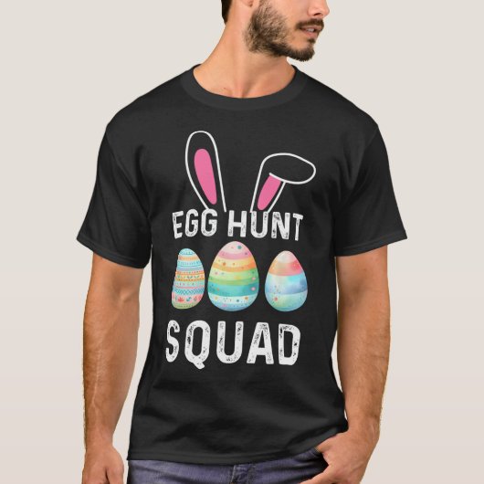 Egg Hunt Squad Shirt Jacht Seizoen Funny Happy Ea (Voorkant)