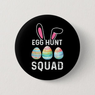 Egg Hunt Squad Shirt Jacht Seizoen Funny Happy Ea Ronde Button 5,7 Cm
