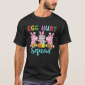 Egg Hunt Squad Three Easter Bunny Hippos Hunting E T-shirt (Voorkant)
