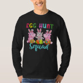 Egg Hunt Squad Three Easter Bunny Hippos Hunting E T-shirt (Voorkant)
