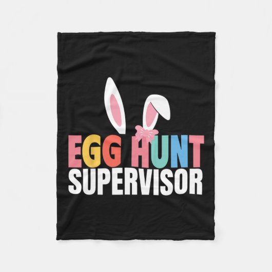 Egg Hunt Supervisor Egg Hunting Party Mama Papa Fa Fleece Deken (Voorkant)