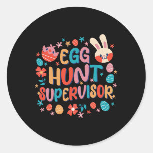 Egg Hunt Supervisor Egg Hunting Party Paasdag Ronde Sticker