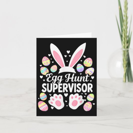 Egg Hunt Supervisor Funny Paasdag Egg Hunt Squa Kaart (Voorkant)