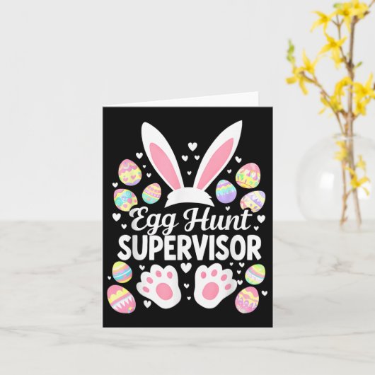 Egg Hunt Supervisor Funny Paasdag Egg Hunt Squa Kaart (Gele Bloem)