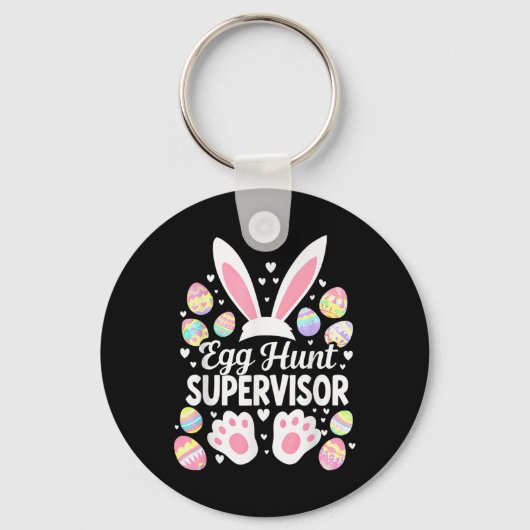 Egg Hunt Supervisor Funny Paasdag Egg Hunt Squa Sleutelhanger (Voorkant)