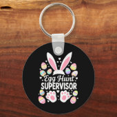 Egg Hunt Supervisor Funny Paasdag Egg Hunt Squa Sleutelhanger (Voorkant)