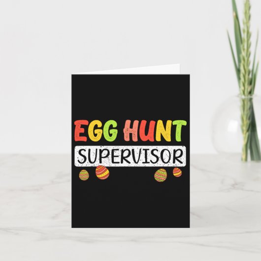 Egg Hunt Supervisor Matching Easter Rabbit Ears Eg Kaart (Voorkant)