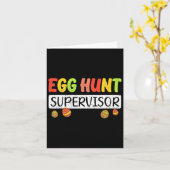 Egg Hunt Supervisor Matching Easter Rabbit Ears Eg Kaart (Gele Bloem)