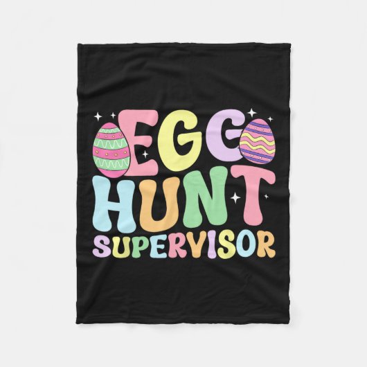 Egg Hunt Supervisor Retro Egg Hunting Party Mom Da Fleece Deken (Voorkant)